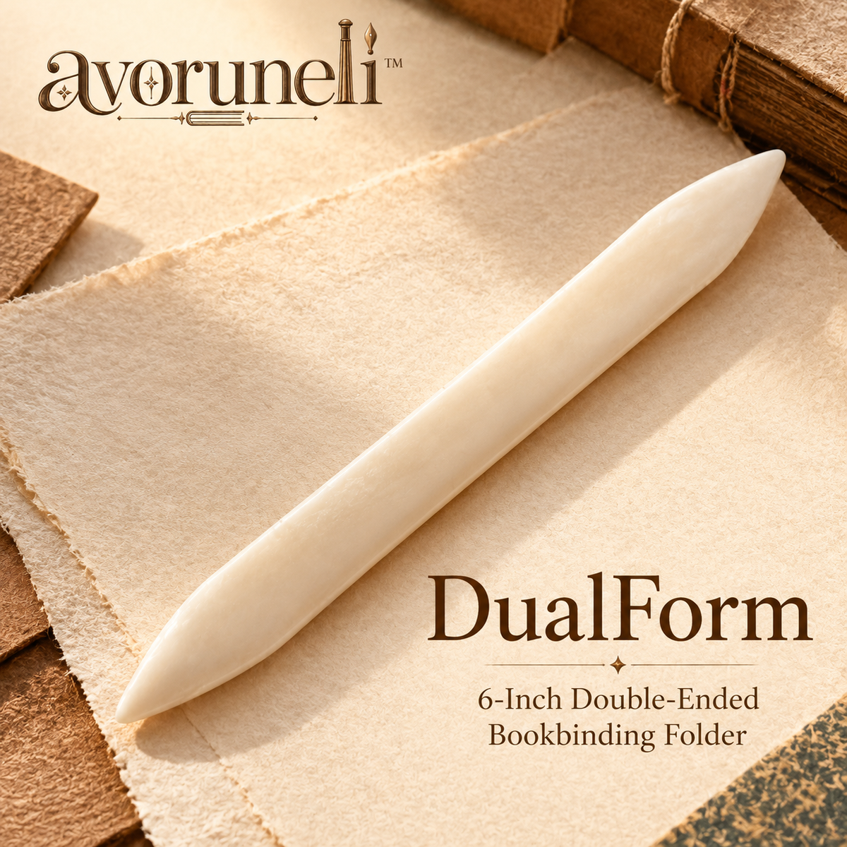 avoruneli™ DualForm 6-Inch Double-Ended Bookbinding Folder for Paper Creasing