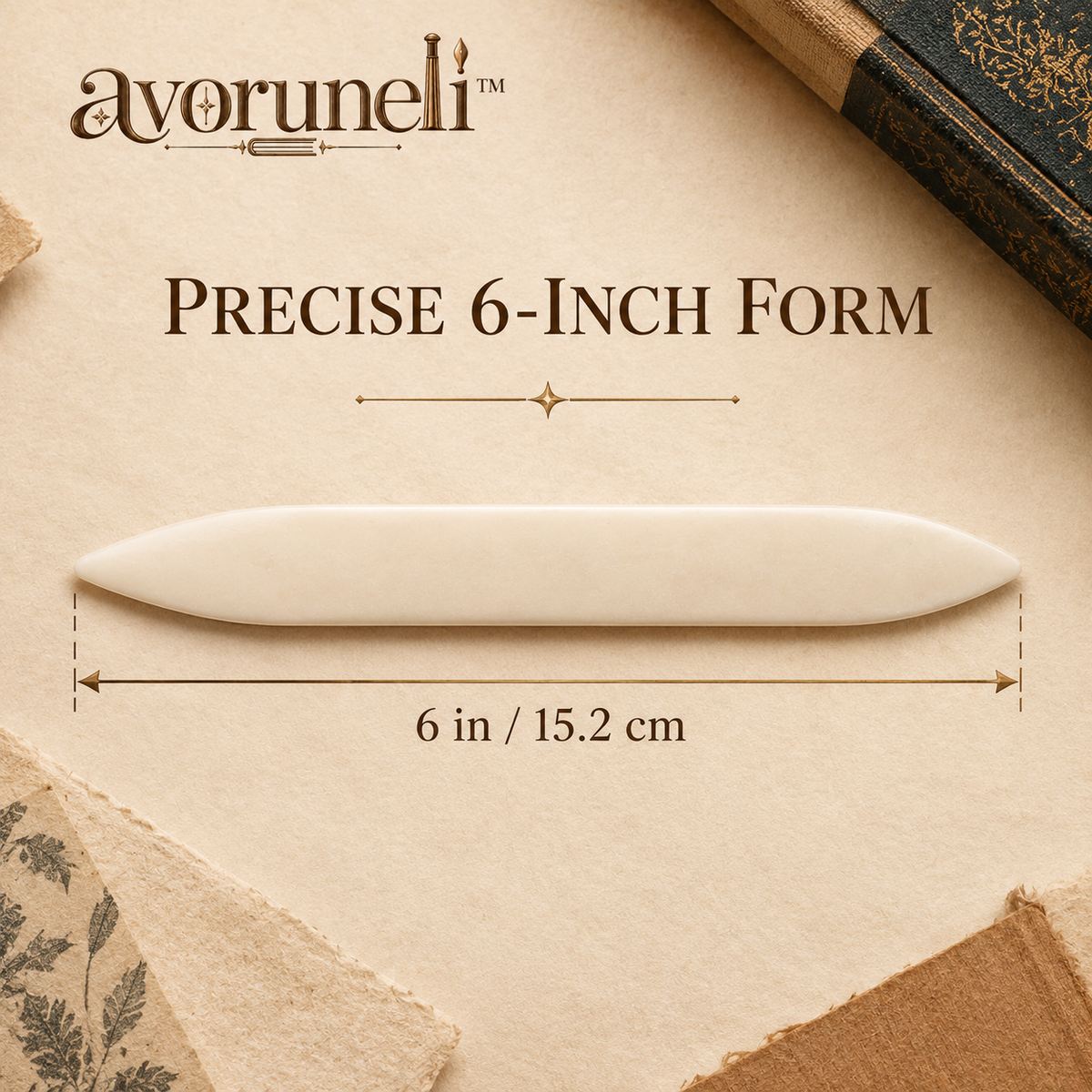avoruneli™ DualForm 6-Inch Double-Ended Bookbinding Folder for Paper Creasing