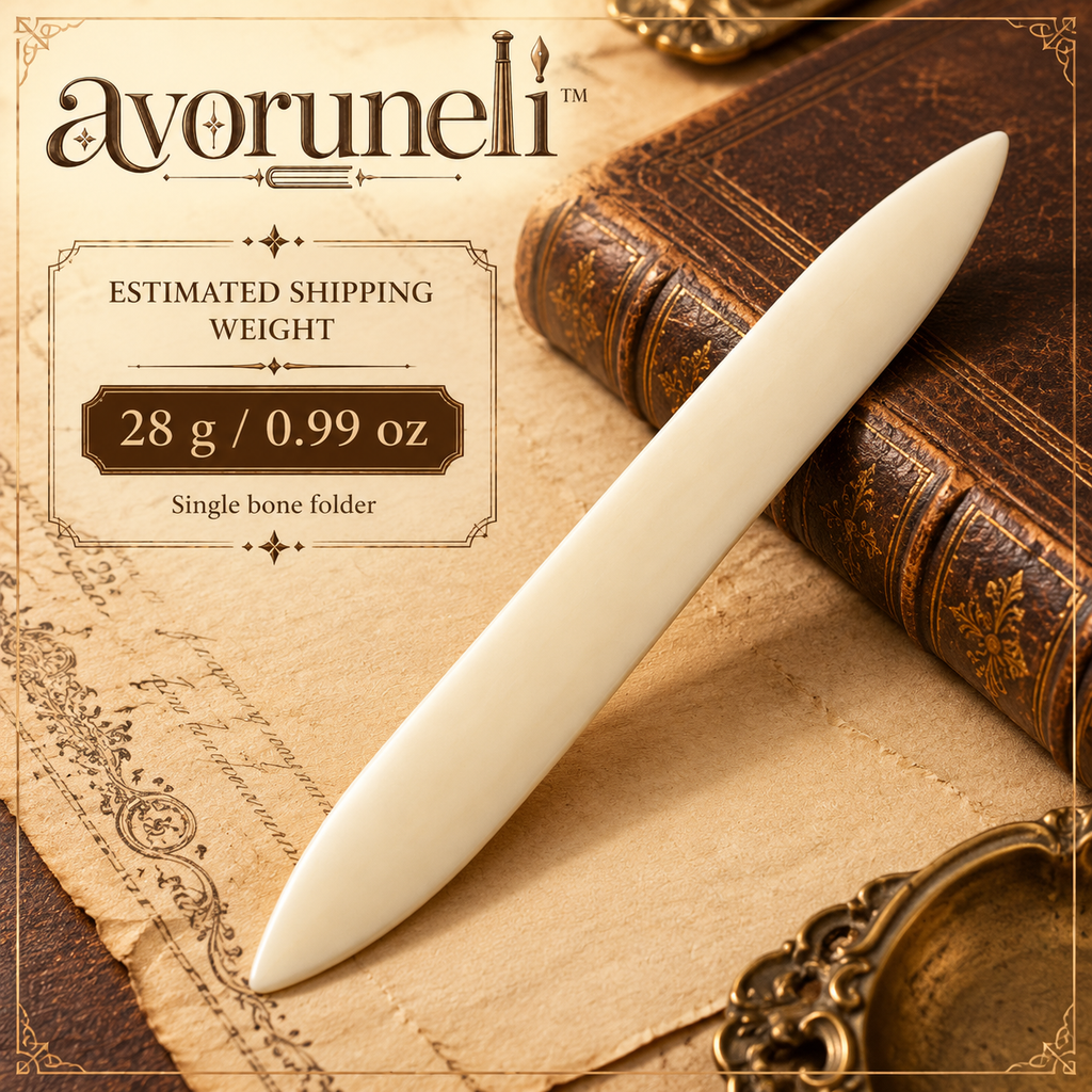 avoruneli™ IvoryLine 7-Inch Bookbinding Bone Folder for Paper Creasing
