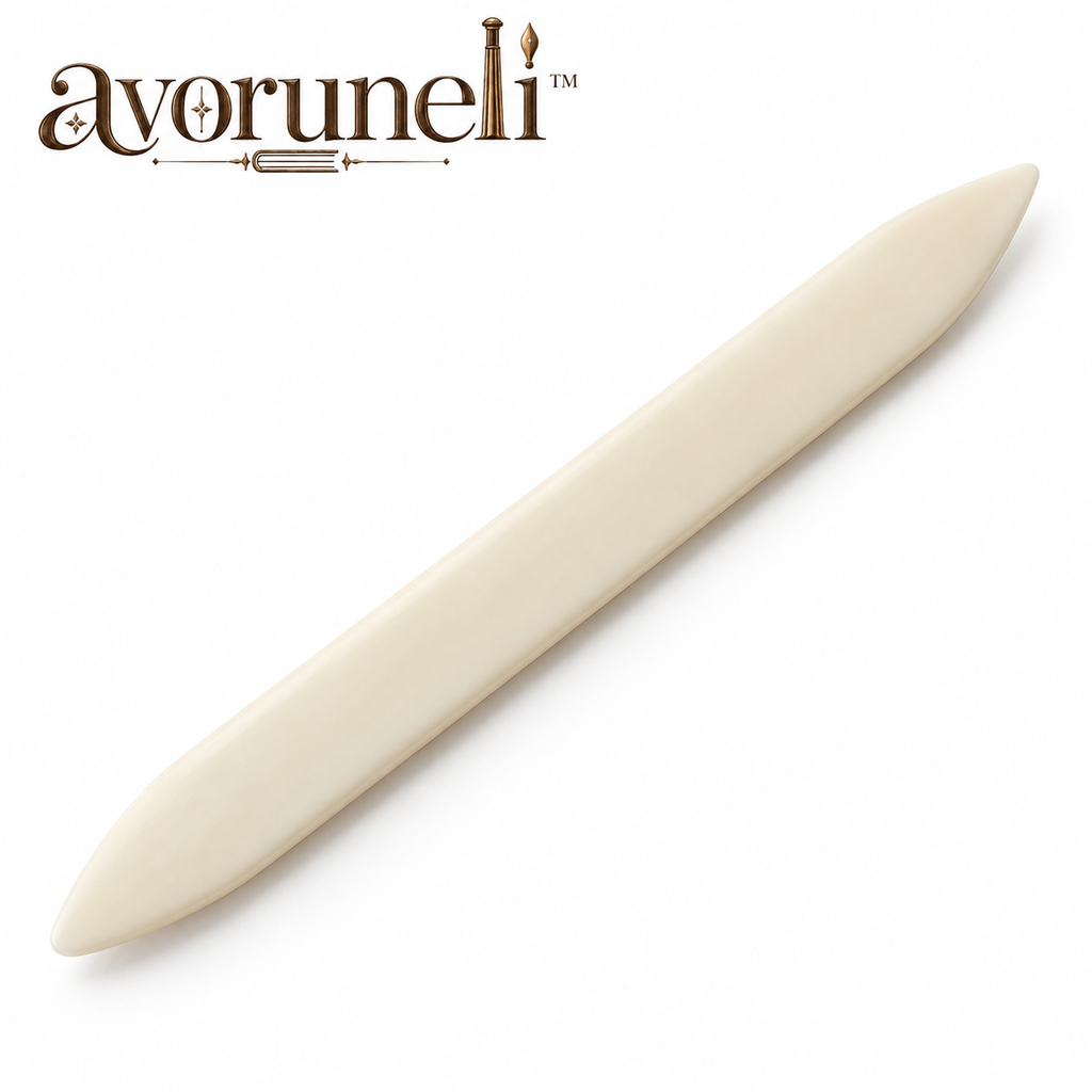 avoruneli™ IvoryLine 7-Inch Bookbinding Bone Folder for Paper Creasing