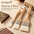 avoruneli™ FineLay 3-Piece Bookbinding Glue Brush Set for PVA Adhesive