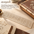 avoruneli™ StitchMap Japanese Stab Binding Hole-Spacing Guide, 5-Pattern Template