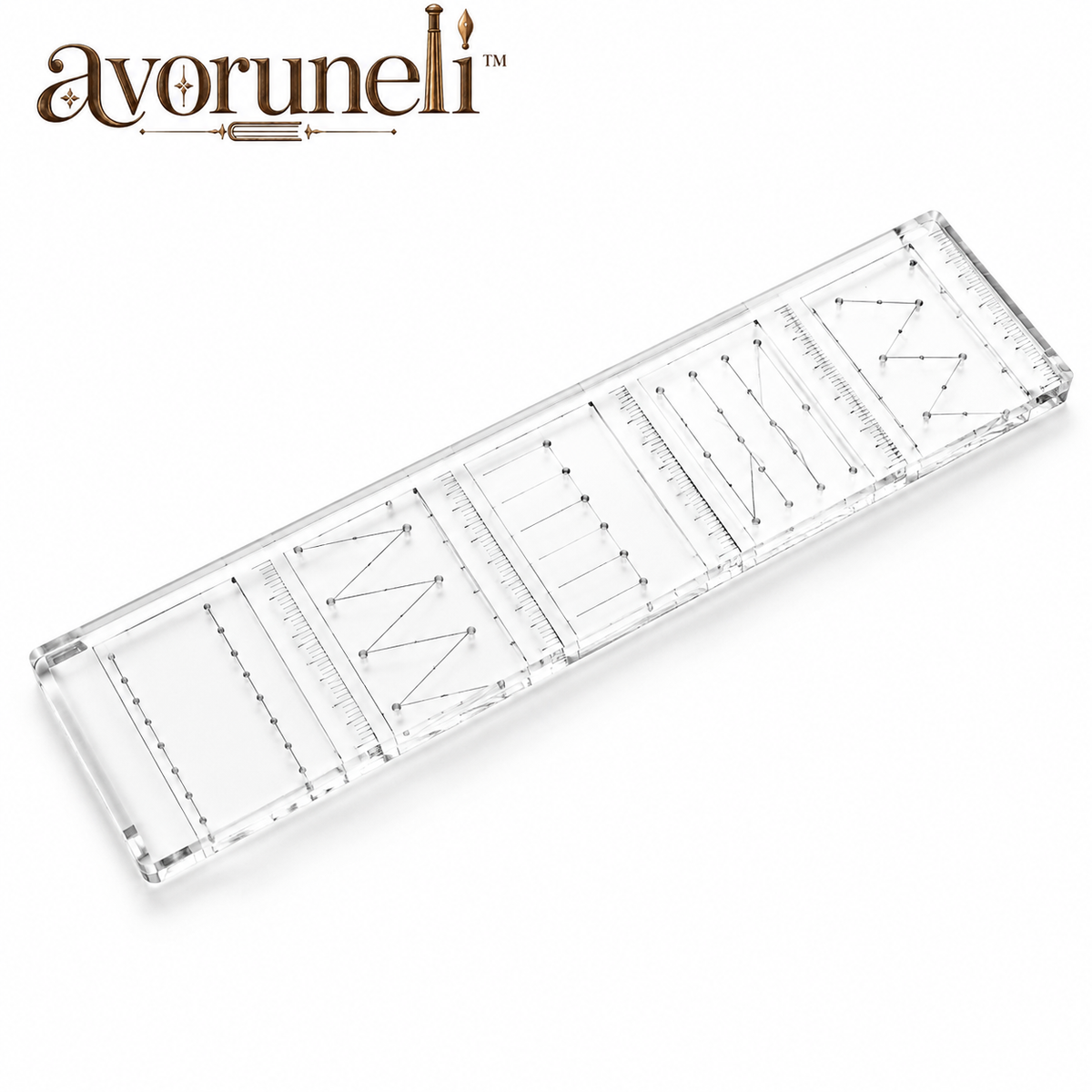 avoruneli™ StitchMap Japanese Stab Binding Hole-Spacing Guide, 5-Pattern Template